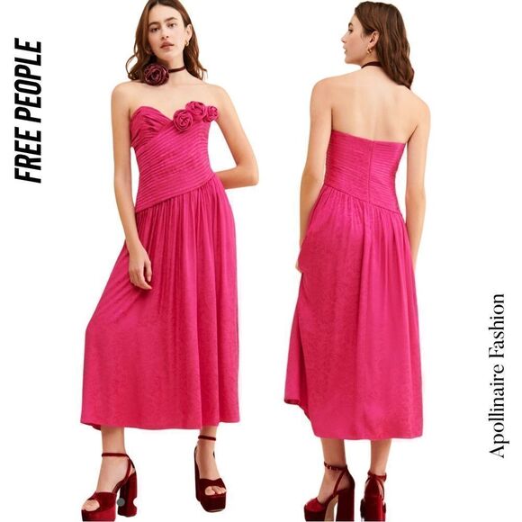 FREE PEOPLE MAKE AN ENTRANCE MAXI DRESS IN PINK NEW Size 0 - Picture 1 of 8